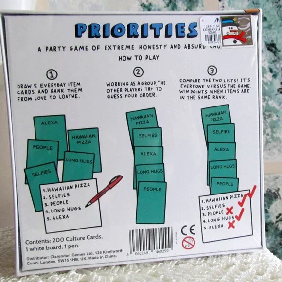 PRIORITIES GAME, PARTY BOARD GAME of ABSURD CHOICES, NEW, SEALED - A FUN GIFT! - Picture 2 of 4